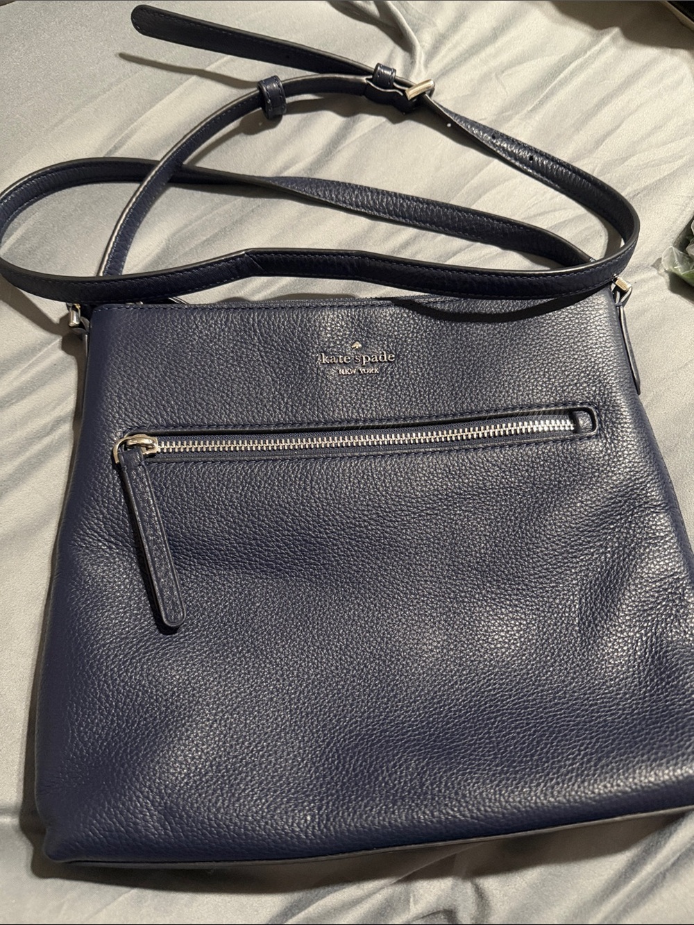 kate spade Navy Pebbled Leather Crossbody Bag